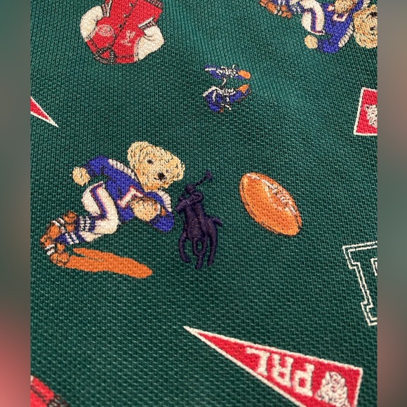 Polo Ralph Lauren Football Polo Bear Mesh Polo Shirt - Picture 3 of 7